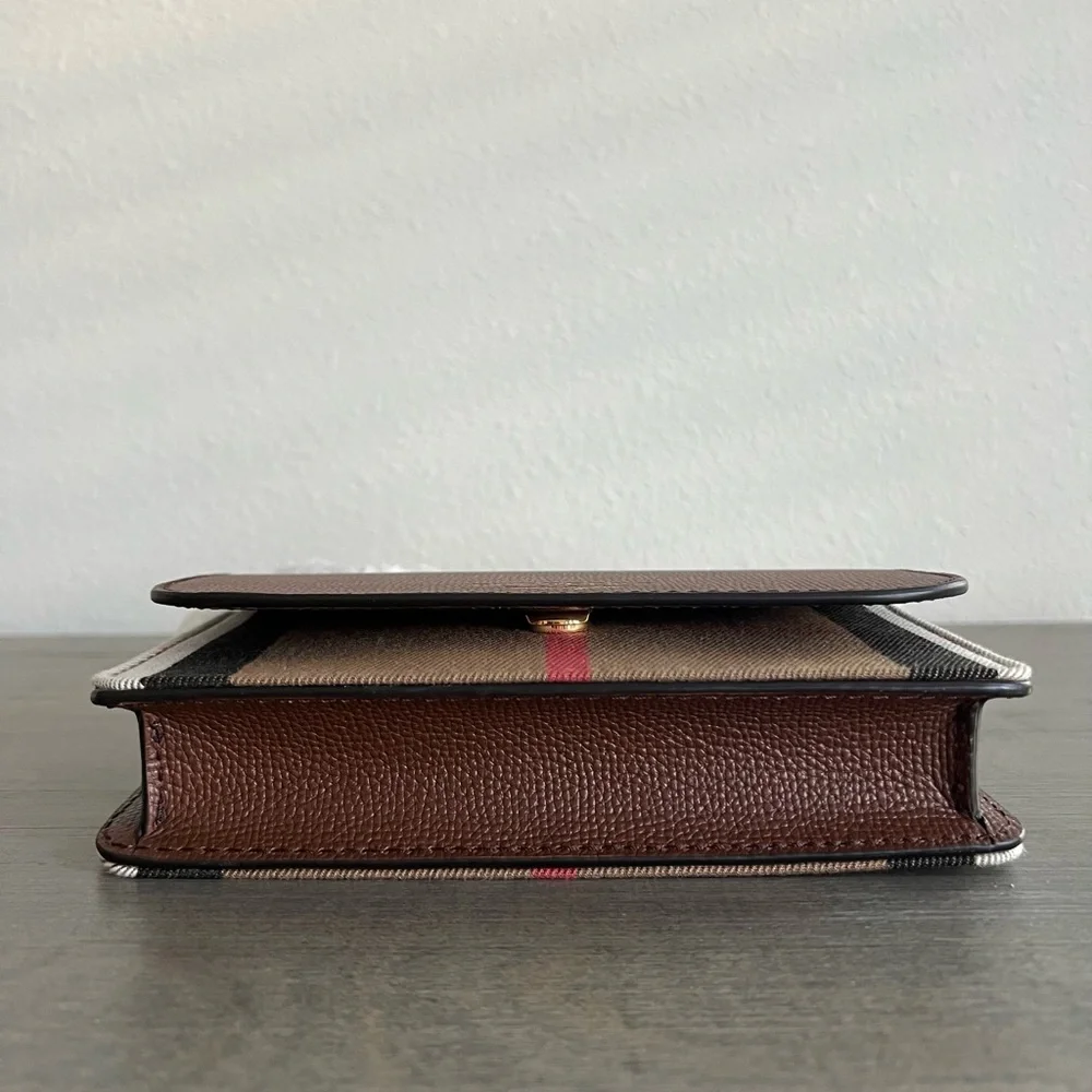 Burberry Hampshire Crossbody House Check Derby In Tan - Picture 7 of 12